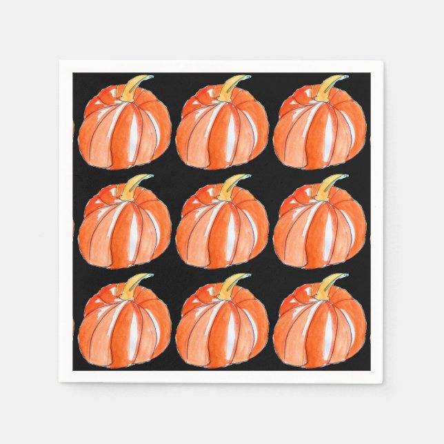 Servilleta De Papel Halloween naranja lindo fiesta de calabaza (Anverso)