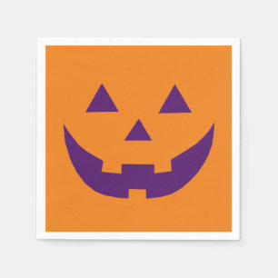 Servilleta De Papel Halloween naranja morado Jack de papel de linterna
