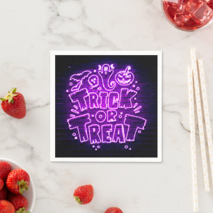 Servilleta De Papel Halloween Neon Glow Look Purple Trick Trek Fiesta