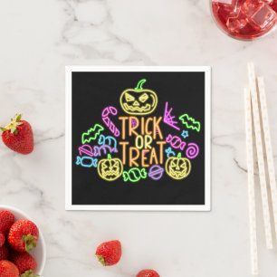 Servilleta De Papel Halloween Neon Look Trick Tret Candy Fiesta