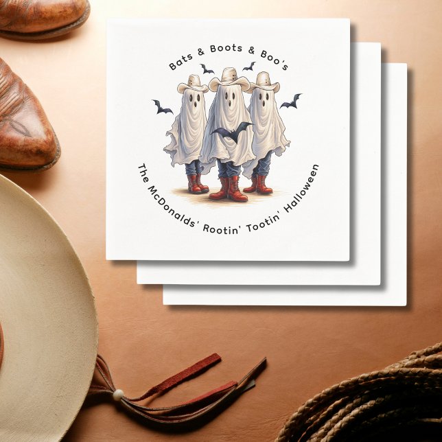 Servilleta De Papel Halloween Occidental Funny Ghost Cowboys Personali (Personalize with your own text.  See collection for matching items)