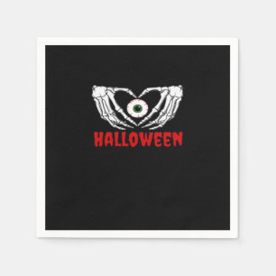 Servilleta De Papel Halloween ocular - Corazón de manos para esqueleto