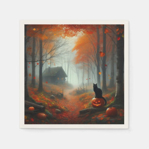 Servilleta De Papel Halloween/Otoño/pumpkin/gato 