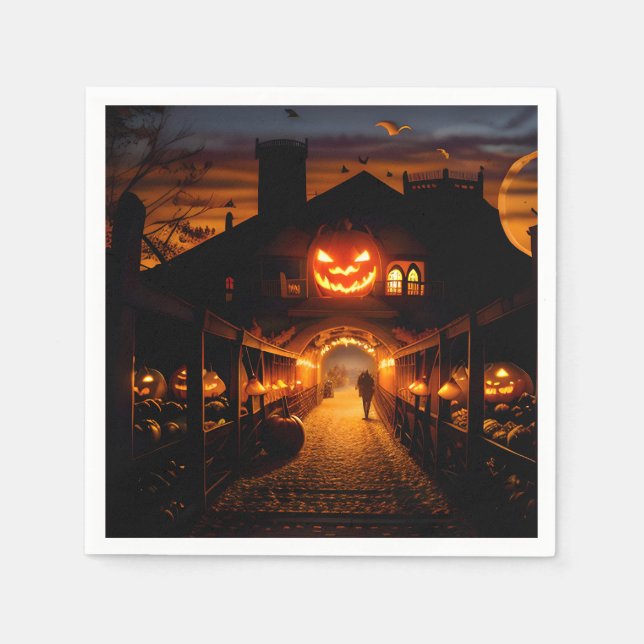 Servilleta De Papel Halloween Paisaje Cinco (Anverso)