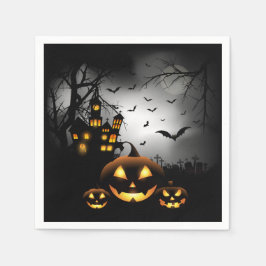 Servilleta De Papel Halloween - Parodias de calabazas Gris Moon - Todo
