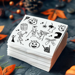 Servilleta De Papel Halloween Party dibujado a mano