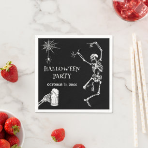 Servilleta De Papel Halloween Party Jump Skeleton