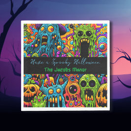 Servilleta De Papel Halloween Party | Personalización de zombis y mons