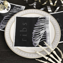 Servilleta De Papel Halloween Party Skeleton Bones Rib Cage Spooki