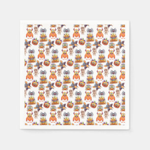 Servilleta De Papel Halloween Patttern De Criaturas