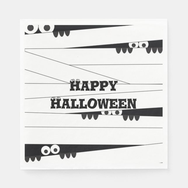 Servilleta De Papel Halloween Peeking Mummy (Anverso)
