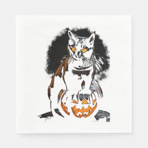 Servilleta De Papel Halloween Pegatina de gato negro