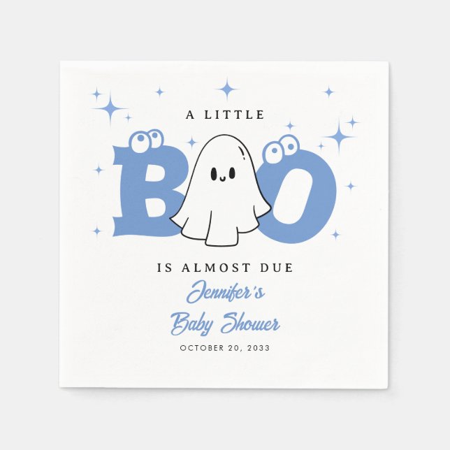 Servilleta De Papel Halloween Pequeño Boo Aburrido Fantasma Baby Showe (Anverso)