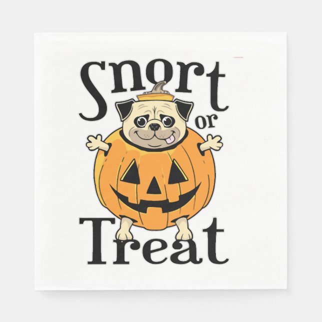 Servilleta De Papel Halloween Pug (Anverso)