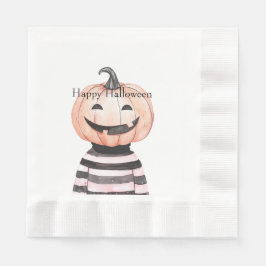 Servilleta De Papel Halloween Pumpkin Head in T Shirt 