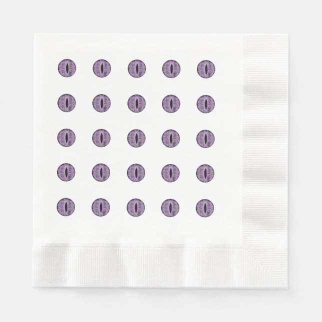Servilleta De Papel Halloween Purple Polka Dot Eyes (Anverso)