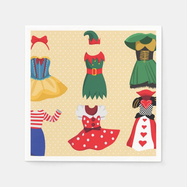 Servilleta De Papel Halloween Ropa de papel (Anverso)