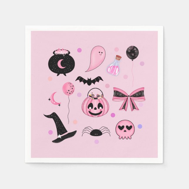 Servilleta De Papel Halloween rosa (Anverso)