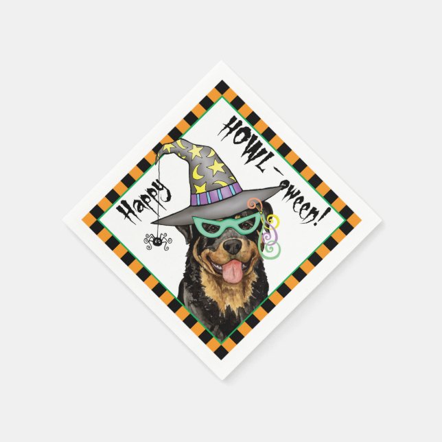 Servilleta De Papel Halloween Rottweiler (Borde)