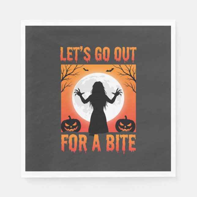Servilleta De Papel Halloween Salgamos a Morder Terror (Anverso)