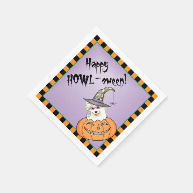 Servilleta De Papel Halloween Samoyed (Borde)