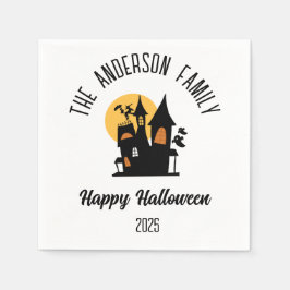 Servilleta De Papel Halloween Scary Haunted House Nombre personalizado