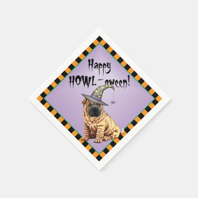 Servilleta De Papel Halloween Shar-Pei Napkins (Borde)