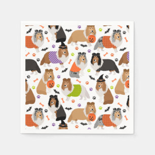 Servilleta De Papel Halloween Shetland Sheepdog Sheltie