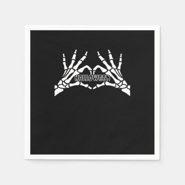 Servilleta De Papel Halloween - Skeleton Hands Heart (Anverso)