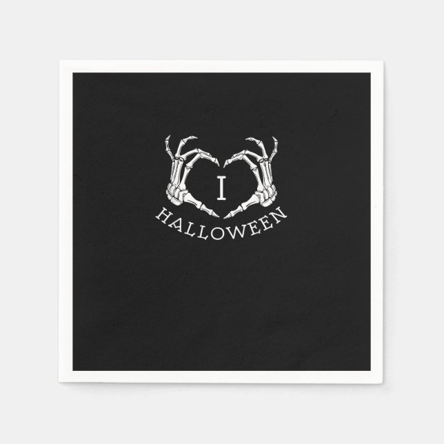 Servilleta De Papel Halloween Skeleton Heart Fall (Anverso)