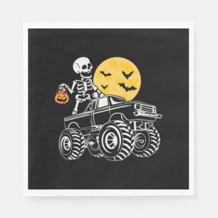 Servilleta De Papel Halloween Skeleton Riding Truck Cumpleaños