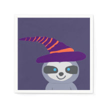 Halloween Sloth en el Gorra de Brujas