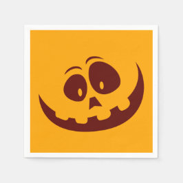 Servilleta De Papel Halloween Smiley Face Naranja y Brown