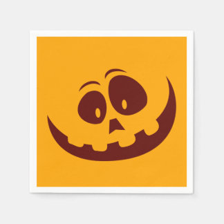 Servilleta De Papel Halloween Smiley Face Naranja y Brown