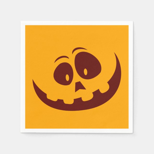Servilleta De Papel Halloween Smiley Face Naranja y Brown (Anverso)