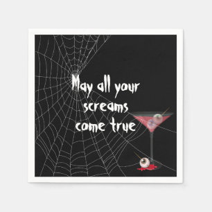 Servilleta De Papel Halloween Spider Web con Eyeball Martini