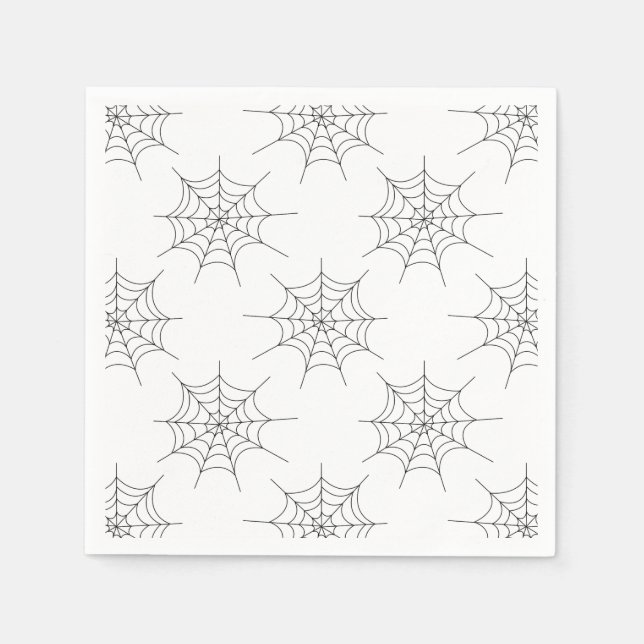 Servilleta De Papel Halloween Spider Web Pattern Paper Napkins (Anverso)