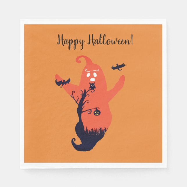 Servilleta De Papel Halloween Spookan Ghost Paper Napkin (Anverso)