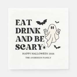 Servilleta De Papel Halloween Spooktacular Retro de tablero de ajedrez