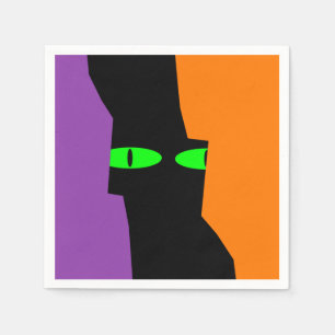 Servilleta De Papel Halloween Spooky Kooky Black Cat Eyes