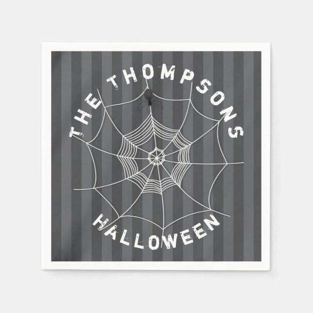 Servilleta De Papel Halloween Spooky Scary Cute Spider Web (Anverso)