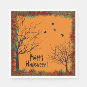 Servilleta De Papel Halloween Spooky Tree Spiders  Feliz Halloween