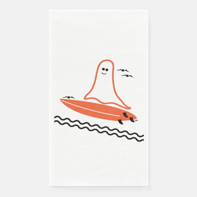 Servilleta De Papel Halloween Surfer Ghost Black (Anverso)