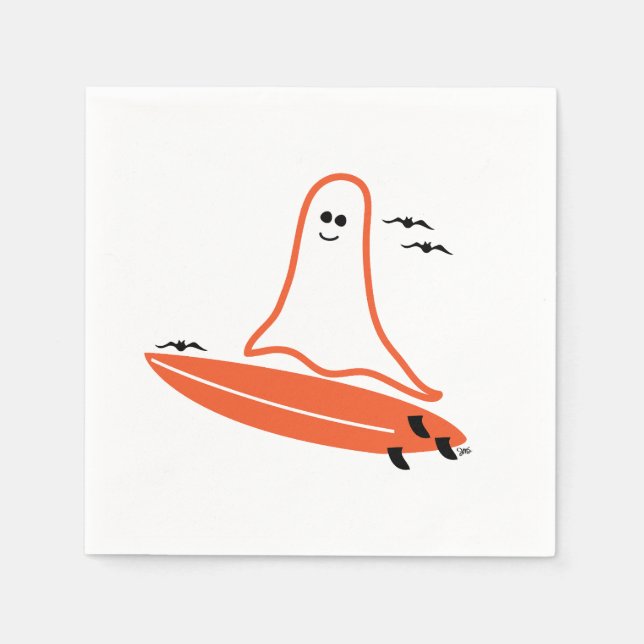 Servilleta De Papel Halloween Surfer Ghost Black (Anverso)
