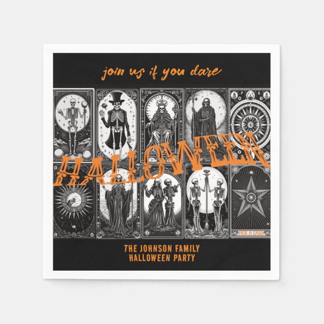 Servilleta De Papel Halloween Tarot Naranja Cosplay Spooktacular Fiest (Anverso)
