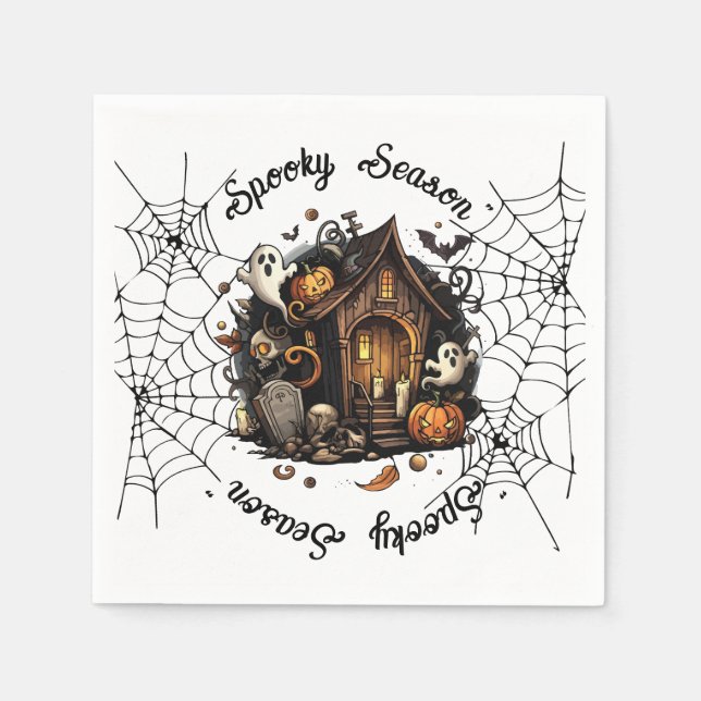 Servilleta De Papel Halloween 👻 temporada espeluznante 💀 Napkins 🍽️ (Anverso)