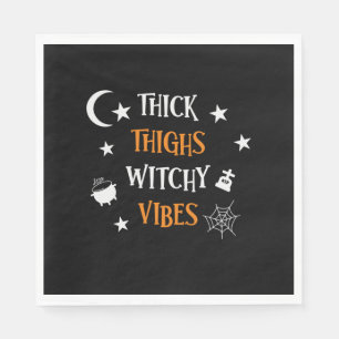 Servilleta De Papel Halloween Thick Thighs Witch Vibes Cumpleaños