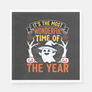 Servilleta De Papel Halloween Tiempo Maravilloso Fantasma y Calabaza V