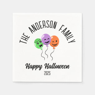 Servilleta De Papel Halloween Triste Calabaza Globos Nombre personaliz