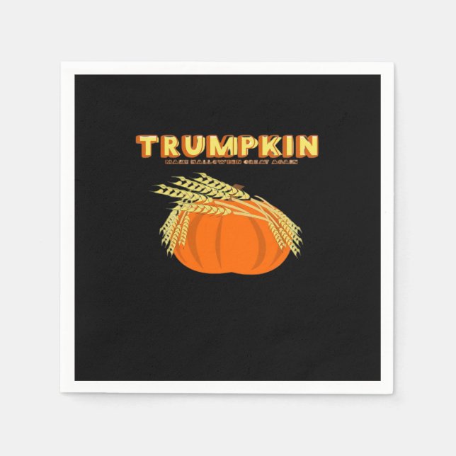 Servilleta De Papel Halloween Trumpkin Donald Funny Calabaza Halloween (Anverso)